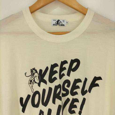 ヒステリックグラマー HYSTERIC GLAMOUR KEEP YOURSELF ALIVE プリント Tシャツ メンズ JPN:M