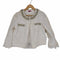 トゥービーシック TO BE CHIC ノーカラーデニムジャケット ビジュー フリンジ レディース JPN:42