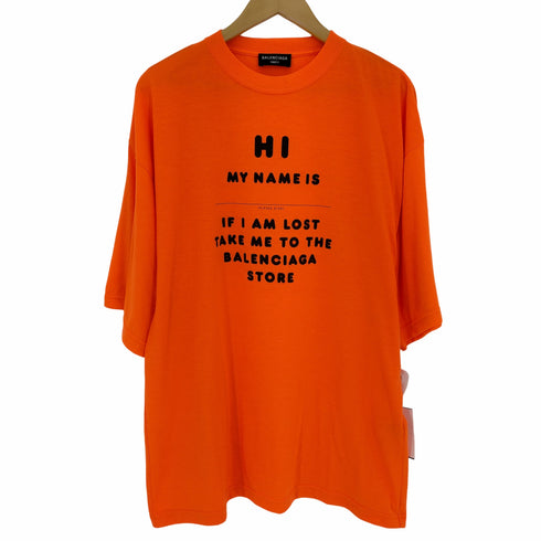 バレンシアガ BALENCIAGA UNIFIT HI MY NAME IS メッセージプリントTシャツ メンズ XXS
