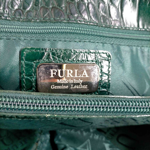 フルラ FURLA クロコ型押しハンドバッグ レディース