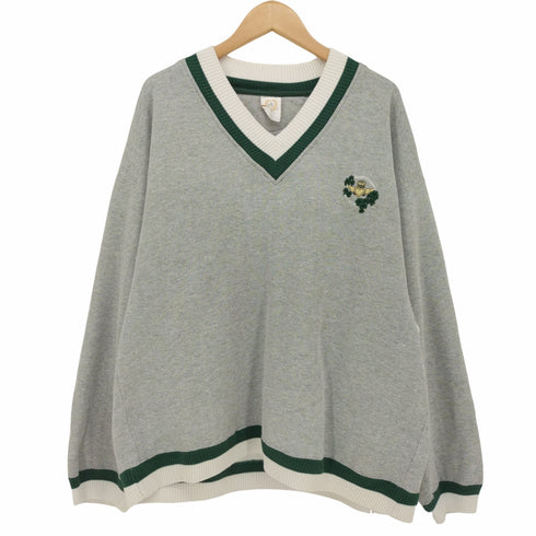 バックプレミア BAC PREMIER エンブレム 刺繍 Vネック スウェット トレーナー メンズ import:XL
