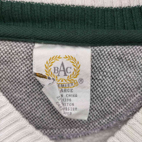 バックプレミア BAC PREMIER エンブレム 刺繍 Vネック スウェット トレーナー メンズ import:XL