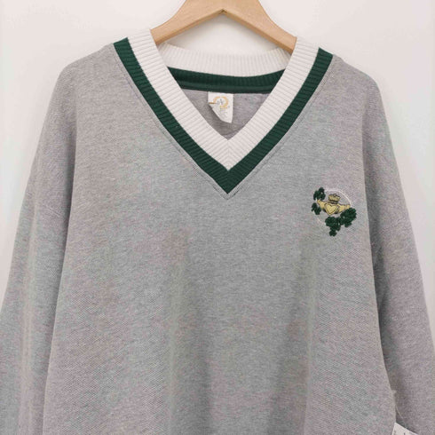 バックプレミア BAC PREMIER エンブレム 刺繍 Vネック スウェット トレーナー メンズ import:XL