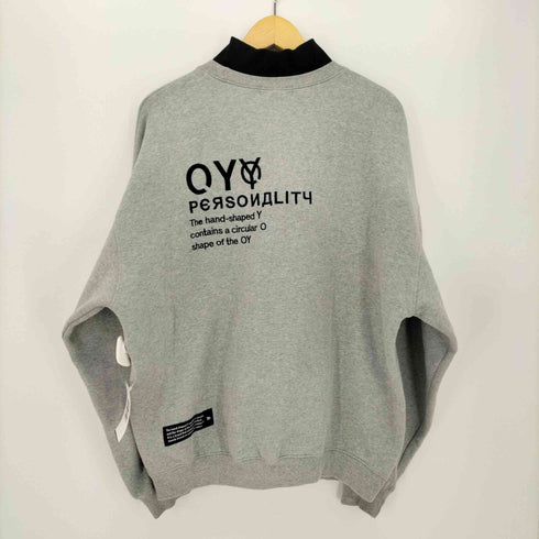 オーワイ OY 裏起毛 レイヤード ジップ モックネック スウェット トレーナー メンズ FREE
