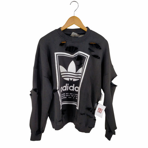 アディダス adidas 90s MADE IN CANADA BY/PAR PRIVASPORT 両面ラバーロゴプリント ダメージスウェット メンズ import:M