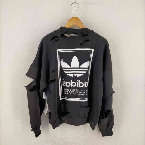アディダス adidas 90s MADE IN CANADA BY/PAR PRIVASPORT 両面ラバーロゴプリント ダメージスウェット メンズ import:M