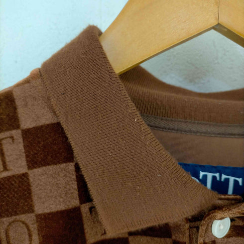 ボット BOTT 22AW CHECKERBOARD VELOUR POLO - BROWN メンズ JPN:XL