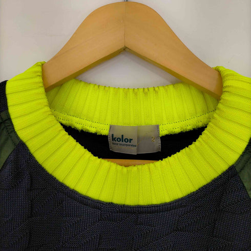 カラー kolor 16SS 切替 シアー リブニットクルーネックTシャツ メンズ 2