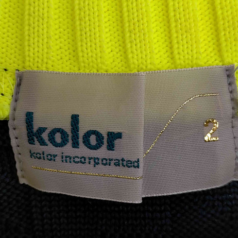 カラー kolor 16SS 切替 シアー リブニットクルーネックTシャツ メンズ 2