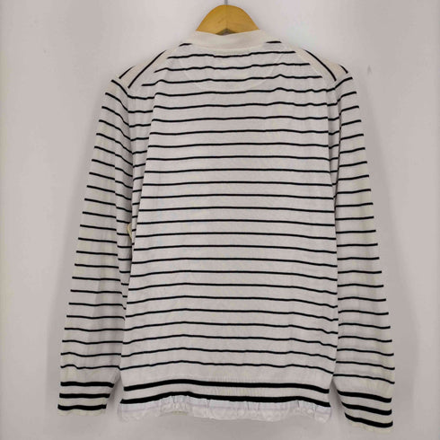 サカイ Sacai カシミヤ混 コットンボーダー ドローコードカーディガン メンズ 2