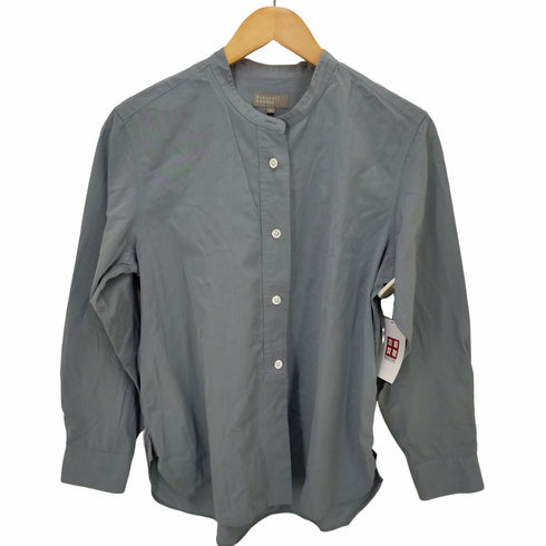 マーガレットハウエル MARGARET HOWELL TEXTURED COTTON CHAMBRAY バンドカラーシャツ レディース 2