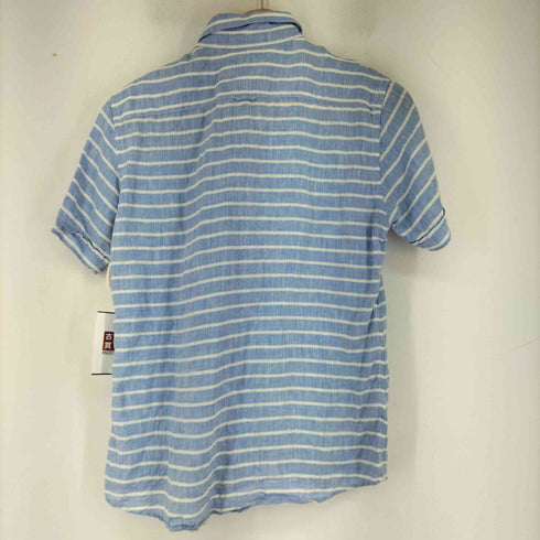 バーバリーブラックレーベル BURBERRY BLACK LABEL リネンボーダー S/S シャツ メンズ JPN:2