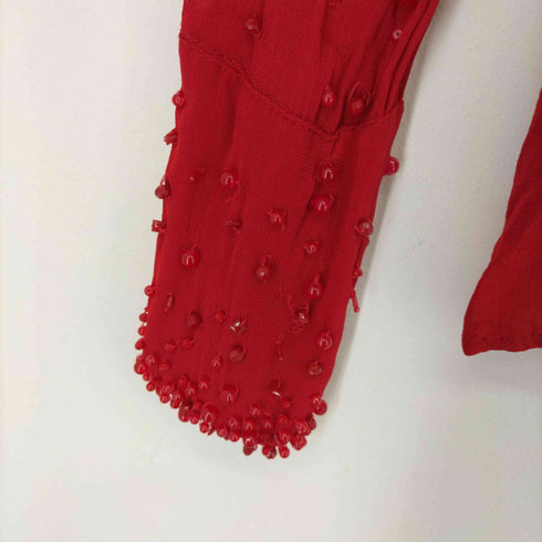 ザラ ZARA ビジュー加工 ボウタイブラウス レディース