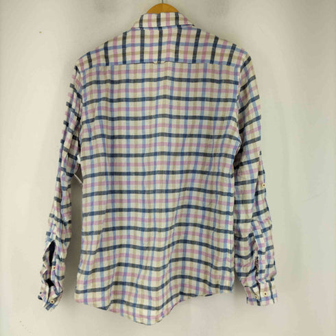 バーバリーブラックレーベル BURBERRY BLACK LABEL チェック L/S リネンシャツ メンズ JPN:2