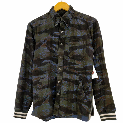 ソフネット SOPHNET. 18AW CAMOUFLAGE FLANNEL CHECK RIBBED SIDE ZIP B.D SHIRT メンズ JPN:M