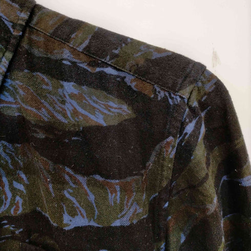 ソフネット SOPHNET. 18AW CAMOUFLAGE FLANNEL CHECK RIBBED SIDE ZIP B.D SHIRT メンズ JPN:M