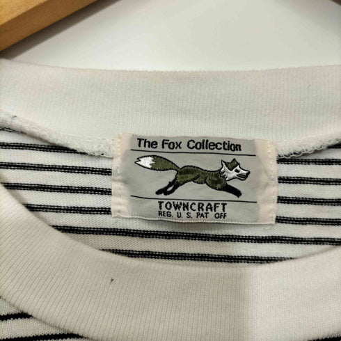 ザ フォックス コレクション THE FOX COLLECTION TOWN CRAFT 刺繍ロゴボーダーロングスリーブクルーネックTシャツ メンズ JPN:M