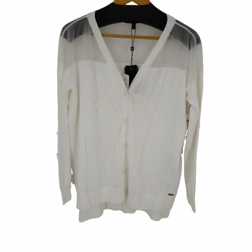 アルマーニエクスチェンジ ARMANI EXCHANGE シースルーショルダーニットプルオーバー レディース M