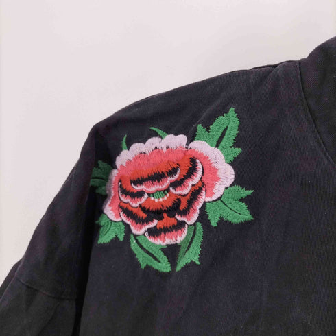 アミナ Amina 花 鳥 刺繍 チャイナ シャツ コート レディース