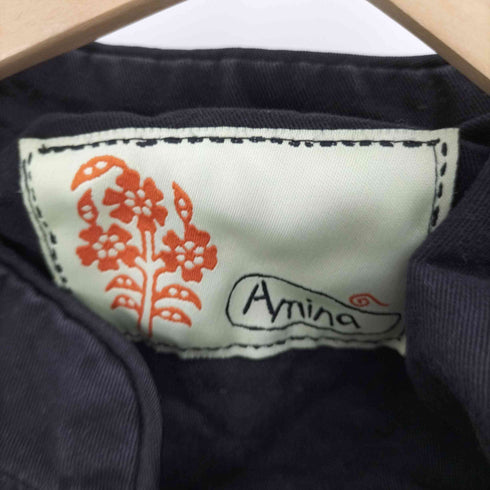 アミナ Amina 花 鳥 刺繍 チャイナ シャツ コート レディース