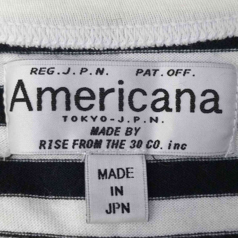 アメリカーナ Americana クルーネック アシンメトリー ボーダー Tシャツ カットソー レディース