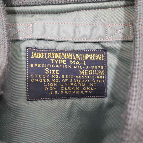バズリクソンズ BUZZ RICKSONS TYPE MA-1 LION UNIFORM INC. フライトジャケット メンズ JPN:M