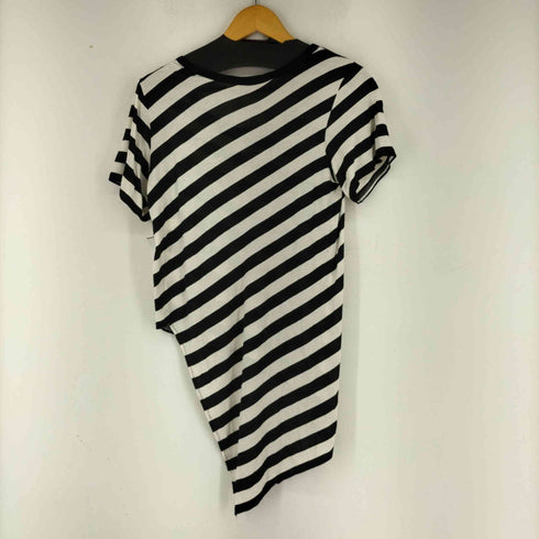リミフゥ LIMI feu 斜行変形ボーダーレーヨンTシャツ カットソー レディース JPN:S