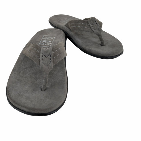 アイランドスリッパ ISLAND SLIPPER レザートングサンダル/Charcoal Suede メンズ 9