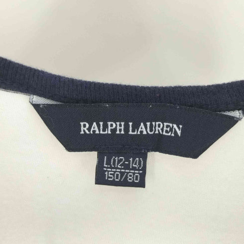 ラルフローレン RALPH LAUREN ウエストコード 裾レース ノースリーブボーダーワンピース レディース import:L