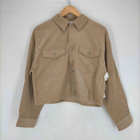 マウジー moussy セットアップ 上下 CORDUROY SHORT コーデュロイ シャツ 長袖 前開き フレアスカート ロング コットン 1 2 ベージュ レディース ジャケット:1スカート:2