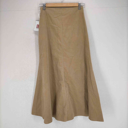マウジー moussy セットアップ 上下 CORDUROY SHORT コーデュロイ シャツ 長袖 前開き フレアスカート ロング コットン 1 2 ベージュ レディース ジャケット:1スカート:2