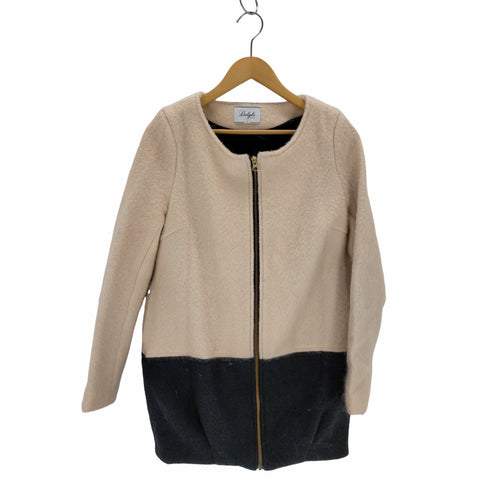 Delyle NOIR ノーカラーコート バイカラー ベージュ レディース JPN:S