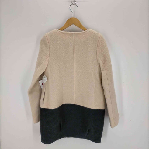 Delyle NOIR ノーカラーコート バイカラー ベージュ レディース JPN:S