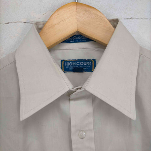 HIGH COUNT 70S~ 綿ポリ 半袖シャツ ベージュ メンズ 15 1/2