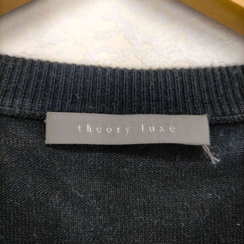 セオリーリュクス theory luxe 22AW Norfolk Tommy ニット セーター 長袖 クルーネック プルオーバー ウール 038 黒 ブラック レディース 038