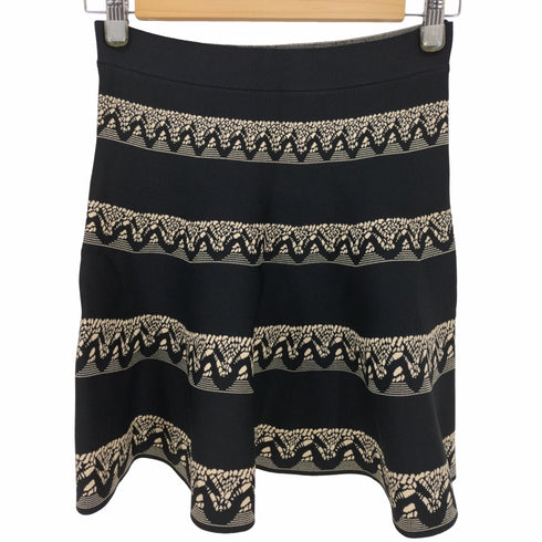 ビーシービージーマックスアズリア BCBGMAXAZRIA フレア ニット 総柄 ミニ スカート レディース JPN:S