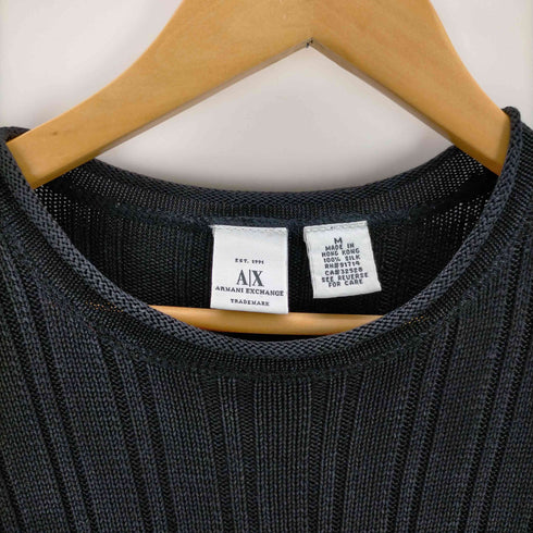 アルマーニエクスチェンジ ARMANI EXCHANGE 90S 香港製 シルク100 リブニット レディース JPN:M