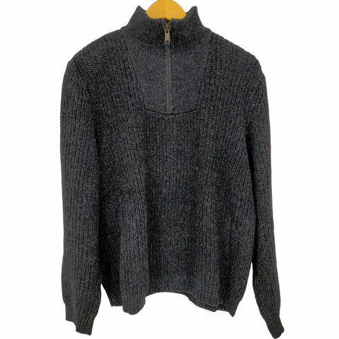 エディーバウアー Eddie Bauer ニュージーランド製 コットン ハーフジップニット メンズ import:M