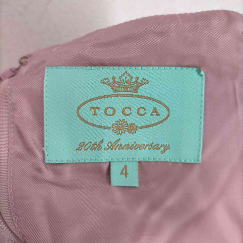 トッカ TOCCA 20th Anniversary ウール カシミヤ混 Vネック ノースリーブ ワンピース 膝丈 4 ピンク レディース US:4