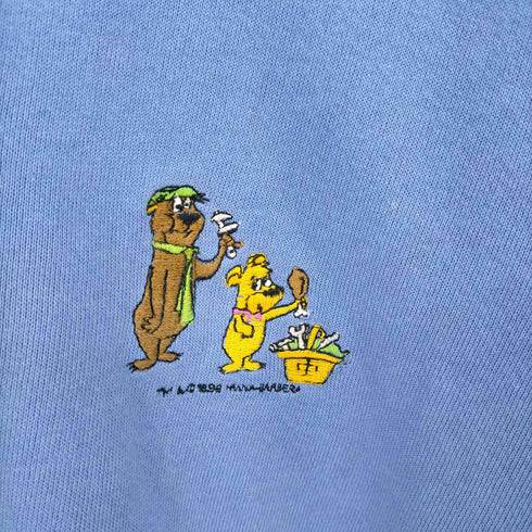 80S キャラクター刺繍 ラグランスウェット メンズ