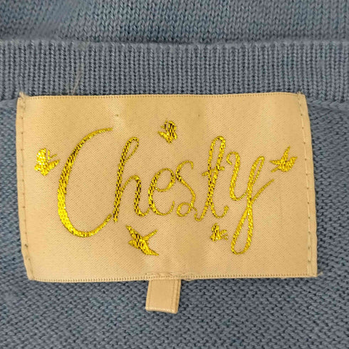 チェスティ Chesty カーディガン ニット ビジュー 切替 F レディース FREE