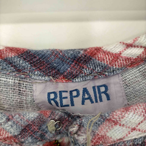 REPAIR 80S フロントボタン マルチチェック スラックスパンツ メンズ