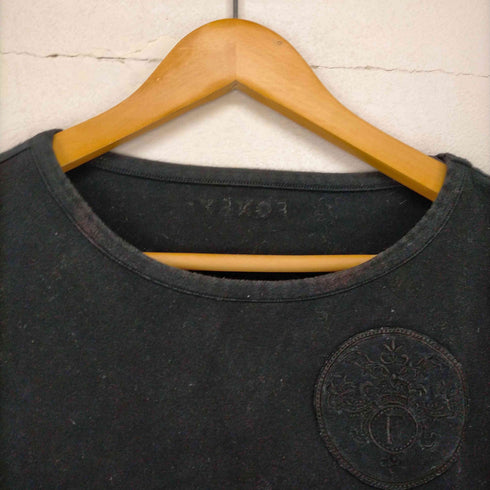 エフガール FGURL ワッペン付きショートスリーブTシャツ カットソー 40 黒 ブラック 26203 レディース JPN:40