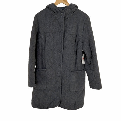 エディーバウアー Eddie Bauer ヘリンボーン キルティング フードジャケット レディース PXL