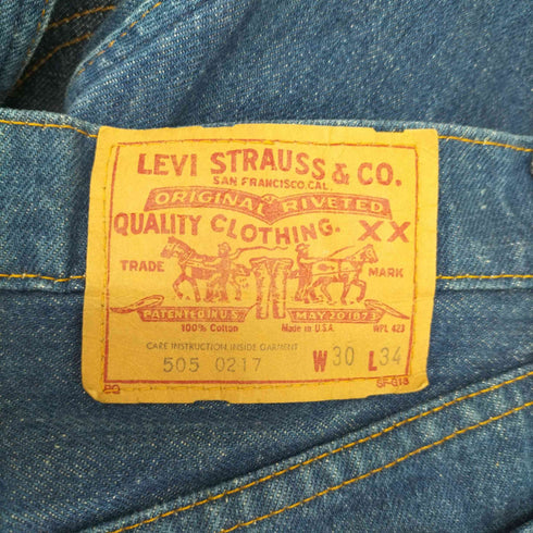 リーバイス Levis 80S 85年製 505 ボタン裏650レギュラーストレートパンツ メンズ 30