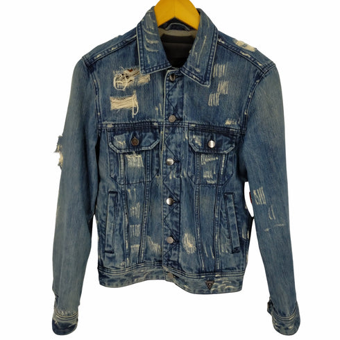 ゲス GUESS クラッシュデニムジャケット DILLON JACKET 加工 レディース XS