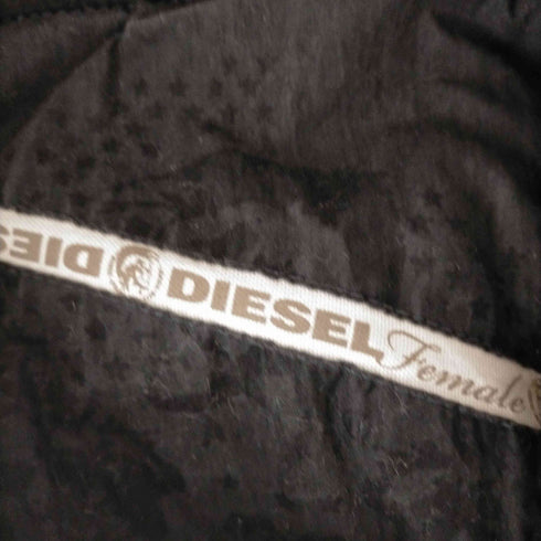 ディーゼル DIESEL Female コットン モッズコート アウター ロング 中綿 ドロスト XS 黒 ブラック メンズ JPN:XS