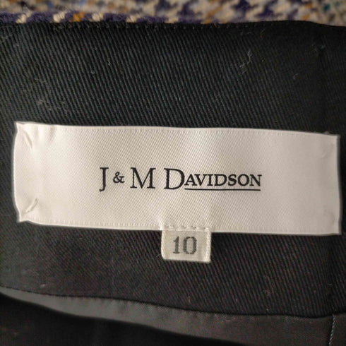 ジェイアンドエムデヴィッドソン J&M Davidson johnstons of elgin タイトスカート 台形 膝丈 グレンチェック 10 ブラウン マルチカラー レディース 10