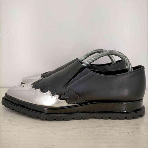 サカイ Sacai 18SS メタリック切替 レザーポインテッドトゥ ドレススシューズ メンズ 40