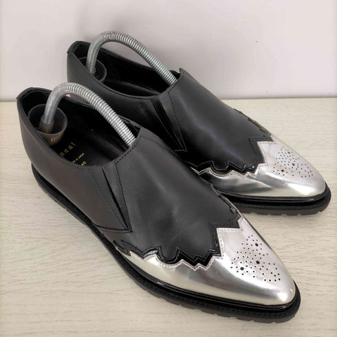サカイ Sacai 18SS メタリック切替 レザーポインテッドトゥ ドレススシューズ メンズ 40
